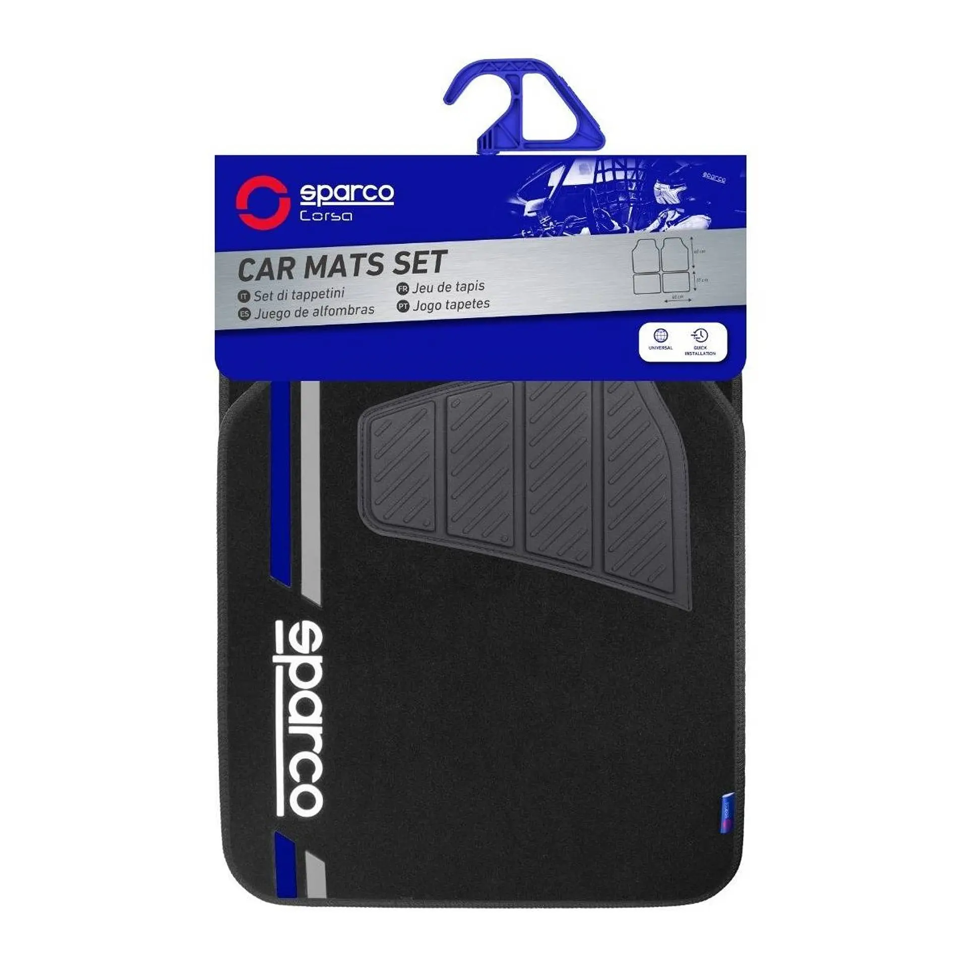 Set Cubre Piso Auto Alfombra Sparco Universal 508BL 2