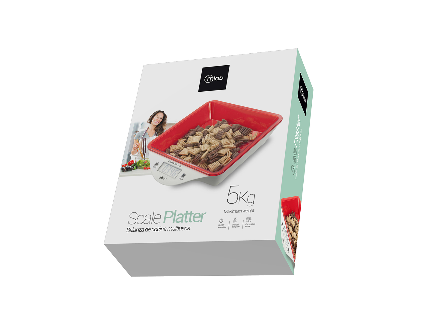 Pesa Balanza Cocina Con Fuente Mlab 5kg 2