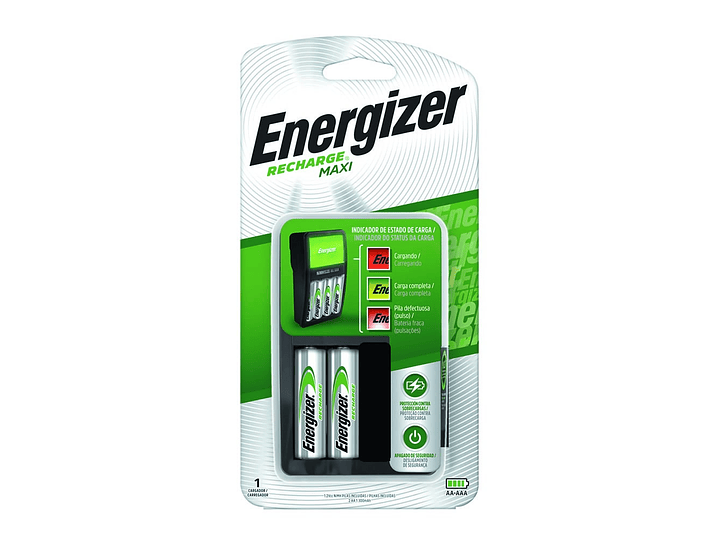 Cargador de Pilas Energizer Maxi + 2 Pilas AA 1