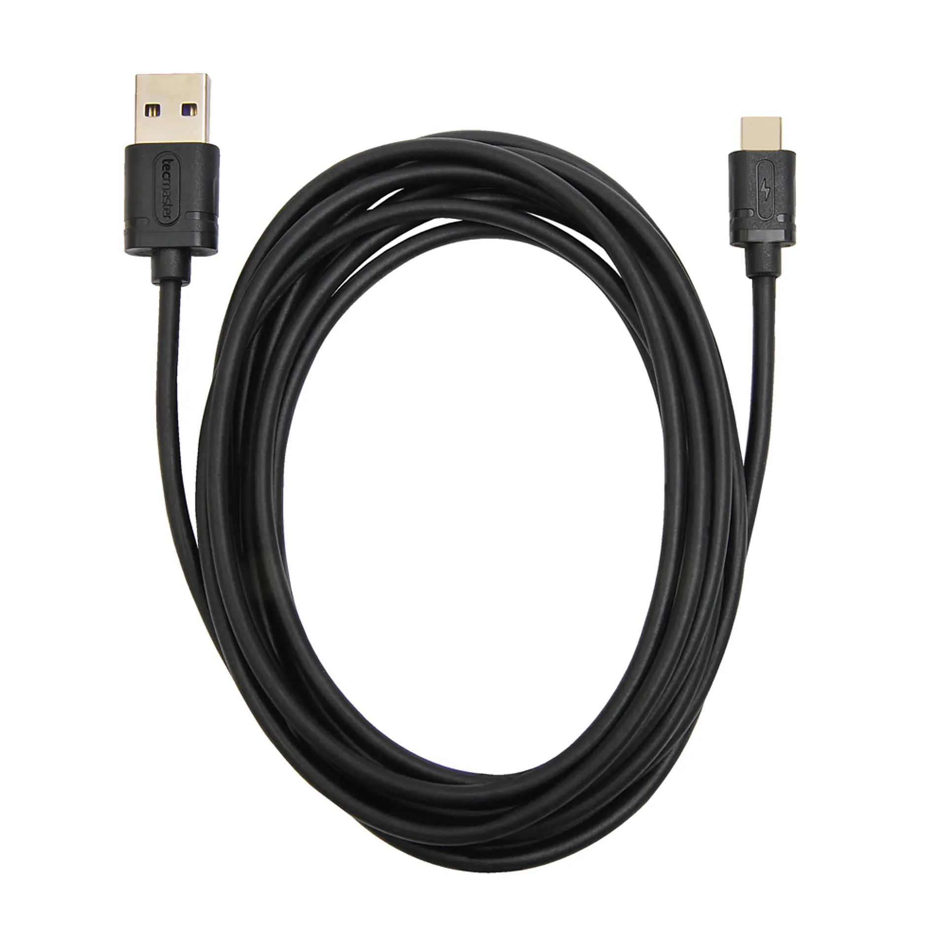 Cable Tipo C a USB 2.5mts 3a Tecmaster Negro 2