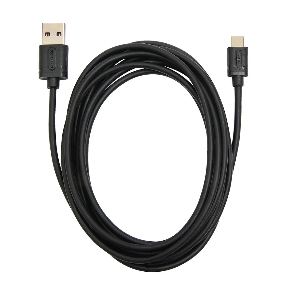 Cable Tipo C a USB 2.5mts 3a Tecmaster Negro 2