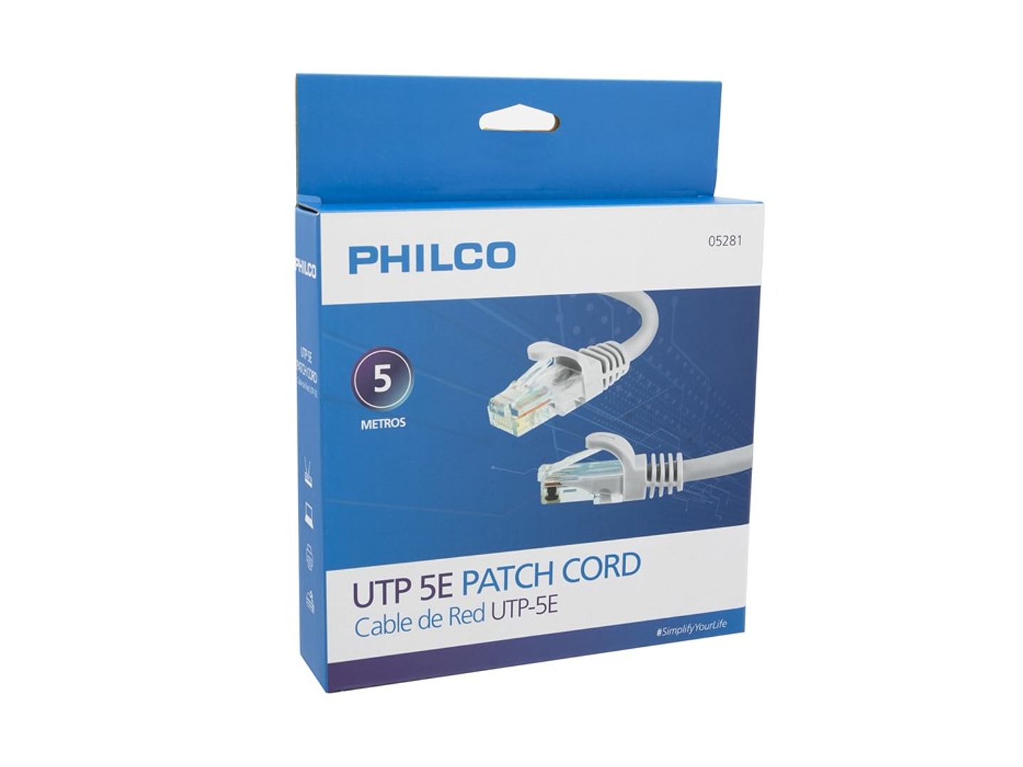 Cable de Red 5 Metros Upt Cat 5e Philco 2