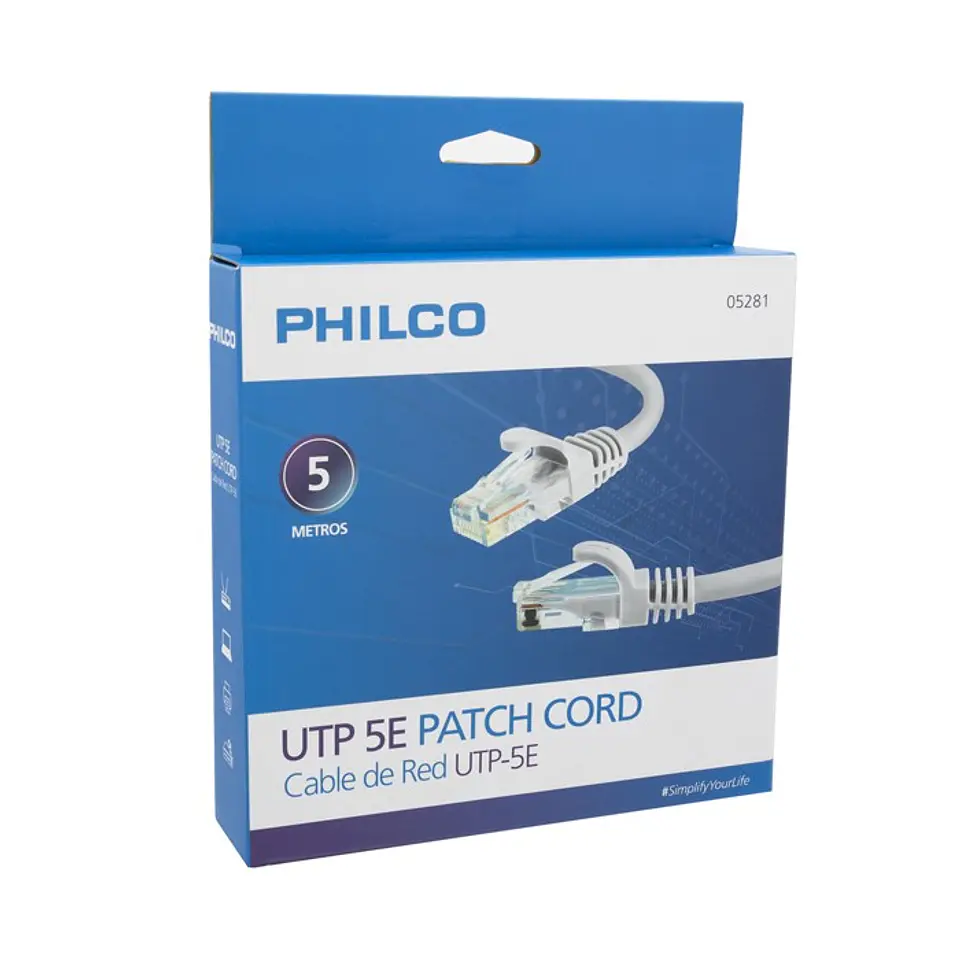 Cable de Red 5 Metros Upt Cat 5e Philco 2