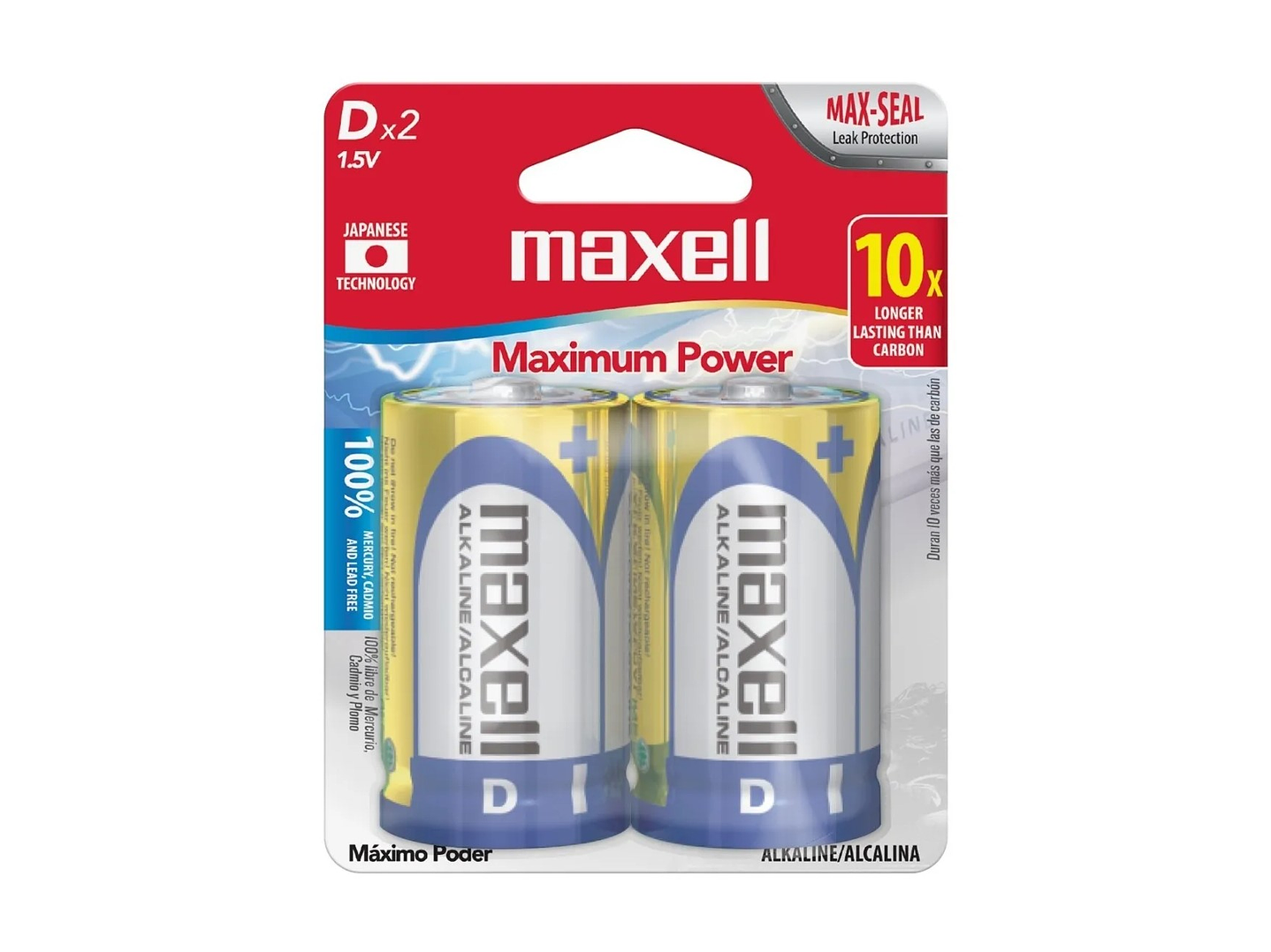 Pack 2 Pilas Alcalinas Tipo D Maxell 1