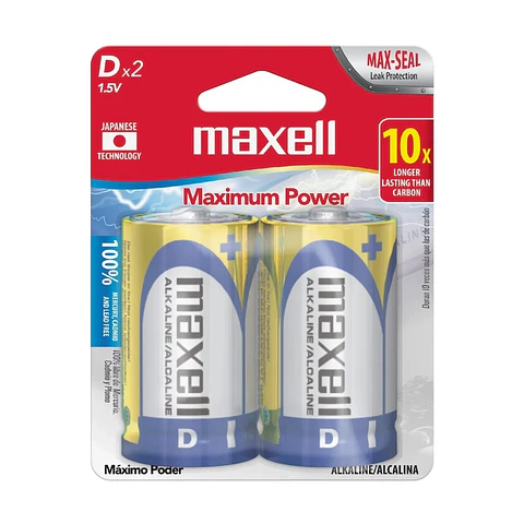 Pack 2 Pilas Alcalinas Tipo D Maxell