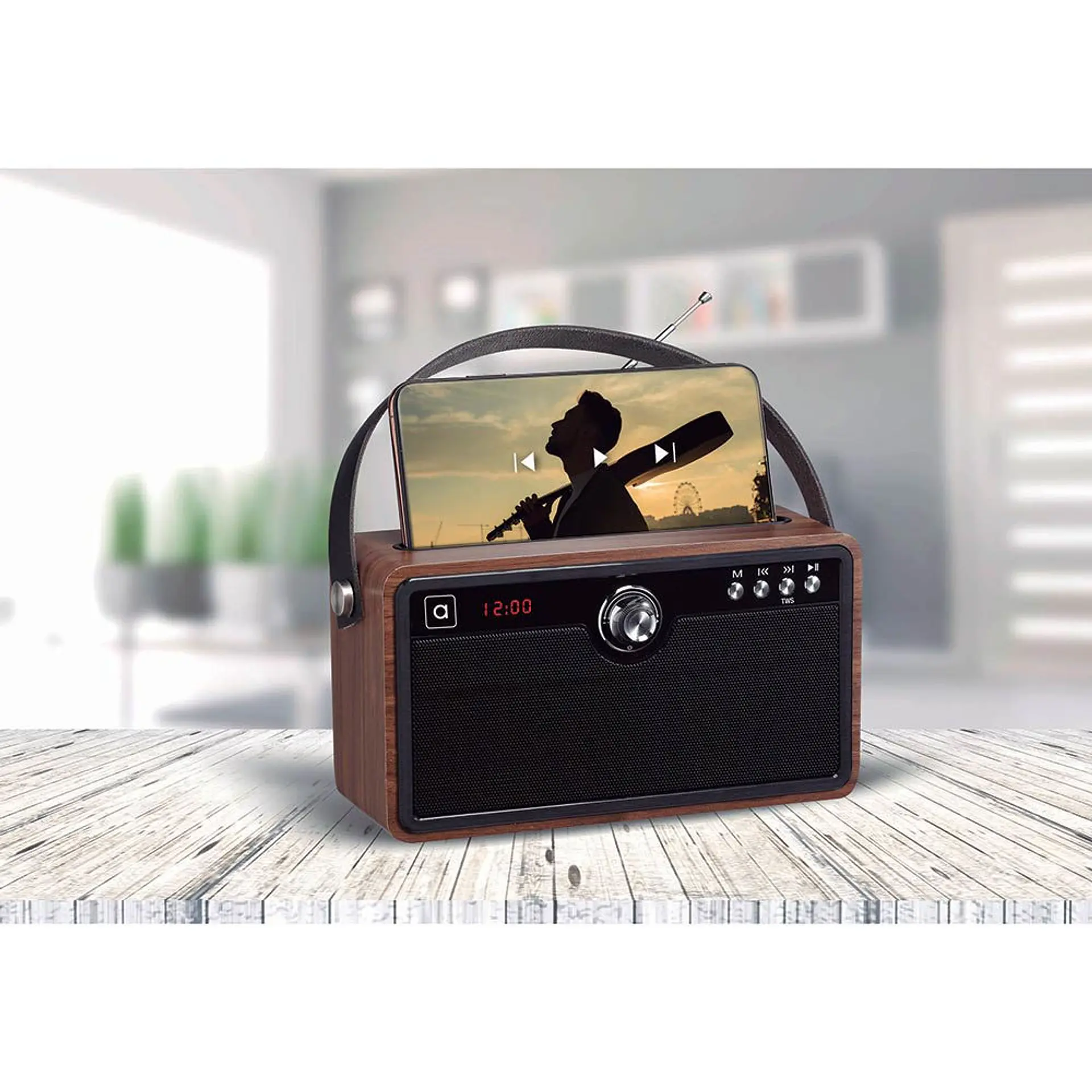 Parlante Portatil Bluetooth Madera Audiolab 3