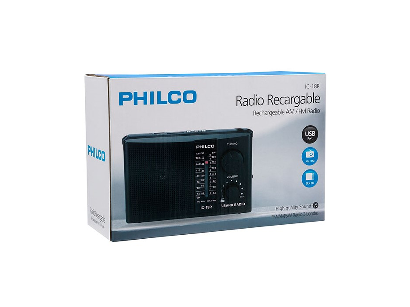 Radio Portatil Philco IC-18R Multibandas Usb 2