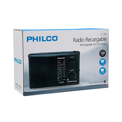 Radio Portatil Philco IC-18R Multibandas Usb