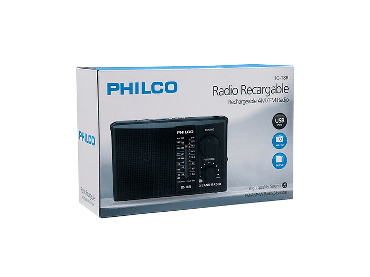 Radio Portatil Philco IC-18R Multibandas Usb 2