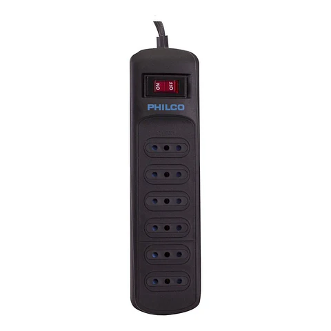 Alargador Protector Sobrevoltaje Philco 918 Joules Negro
