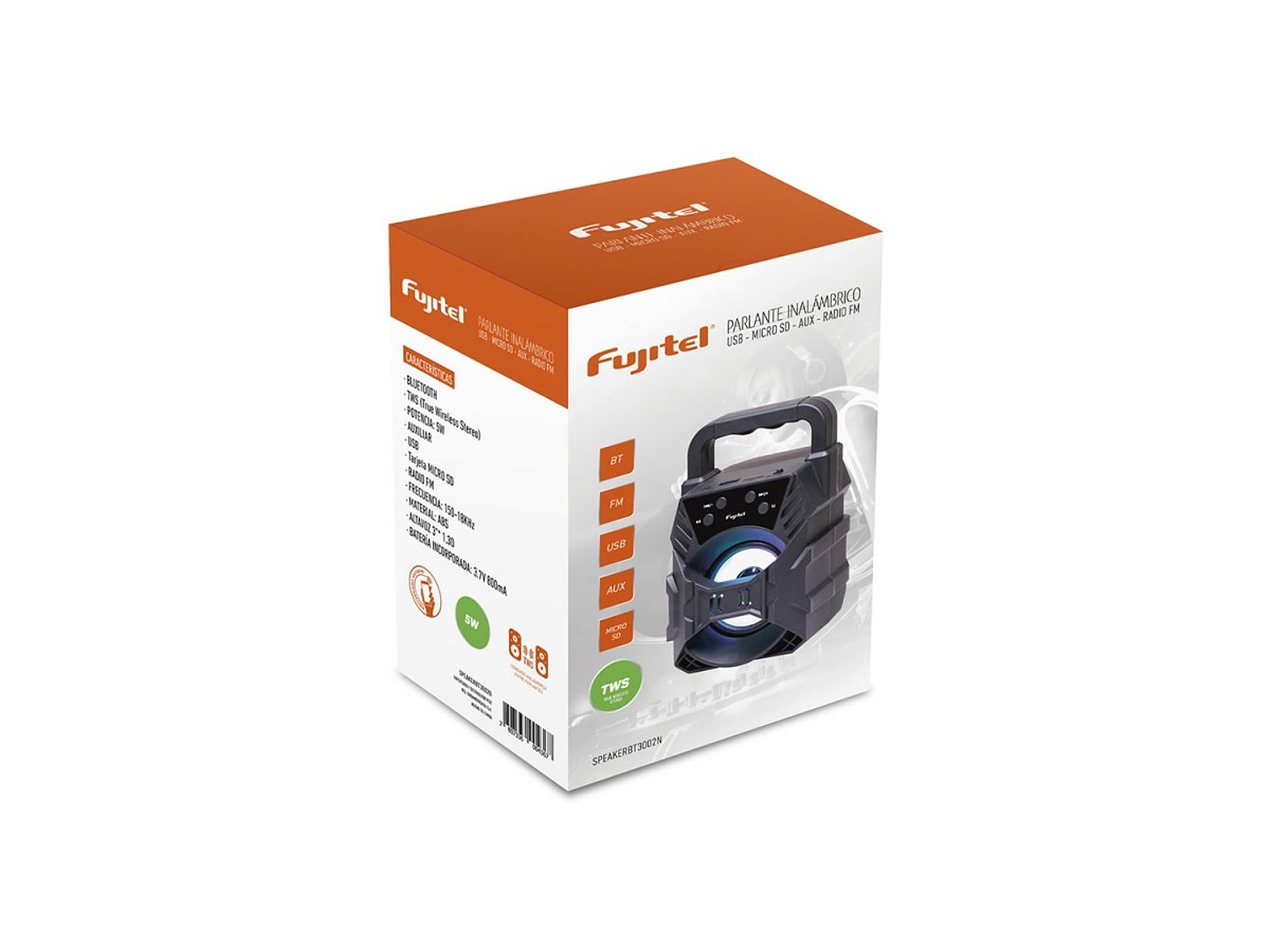 Parlante Fujitel Recargable BT 5w 3 Negro 2