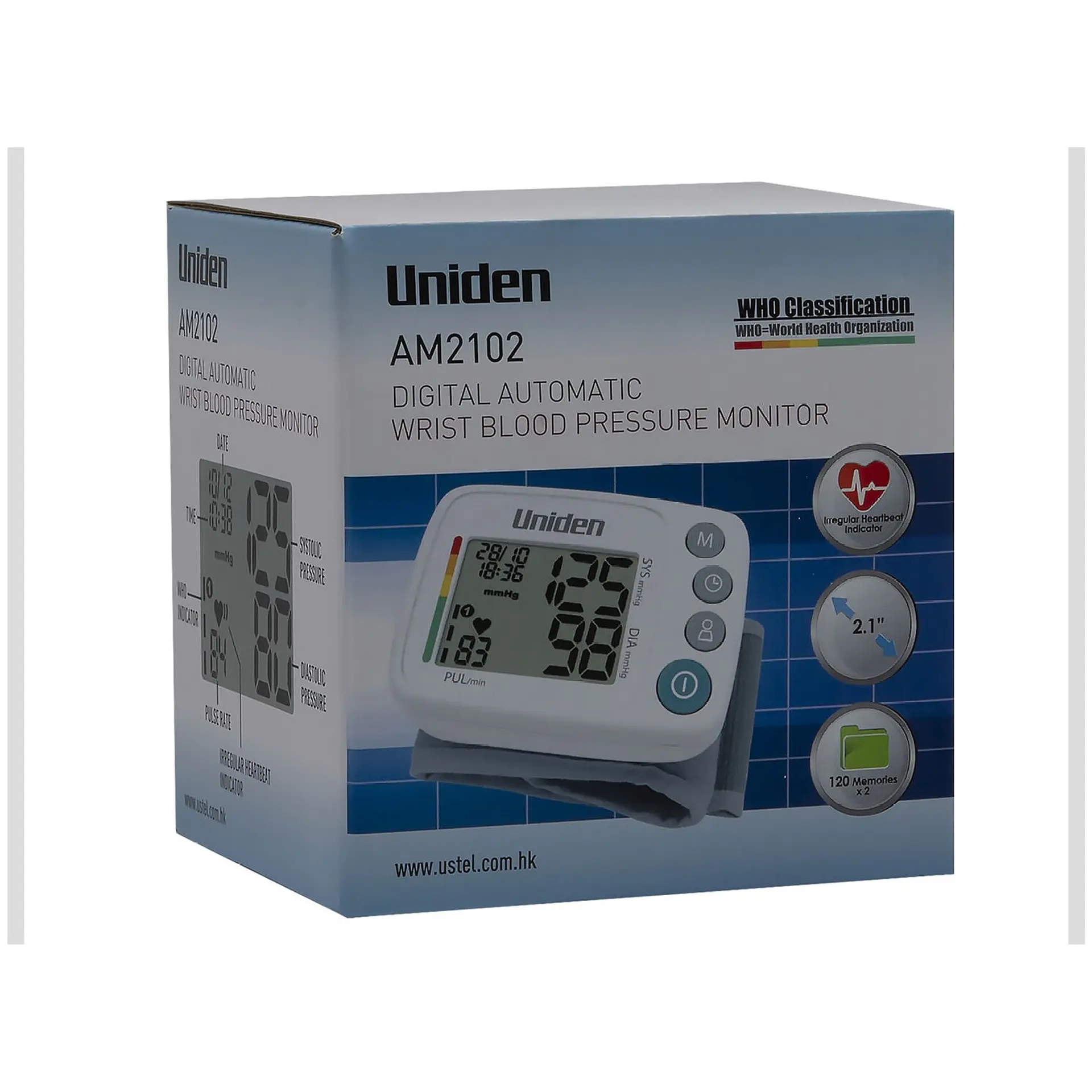 Medidor Presion Arterial Uniden Muñeca AM-2102 2