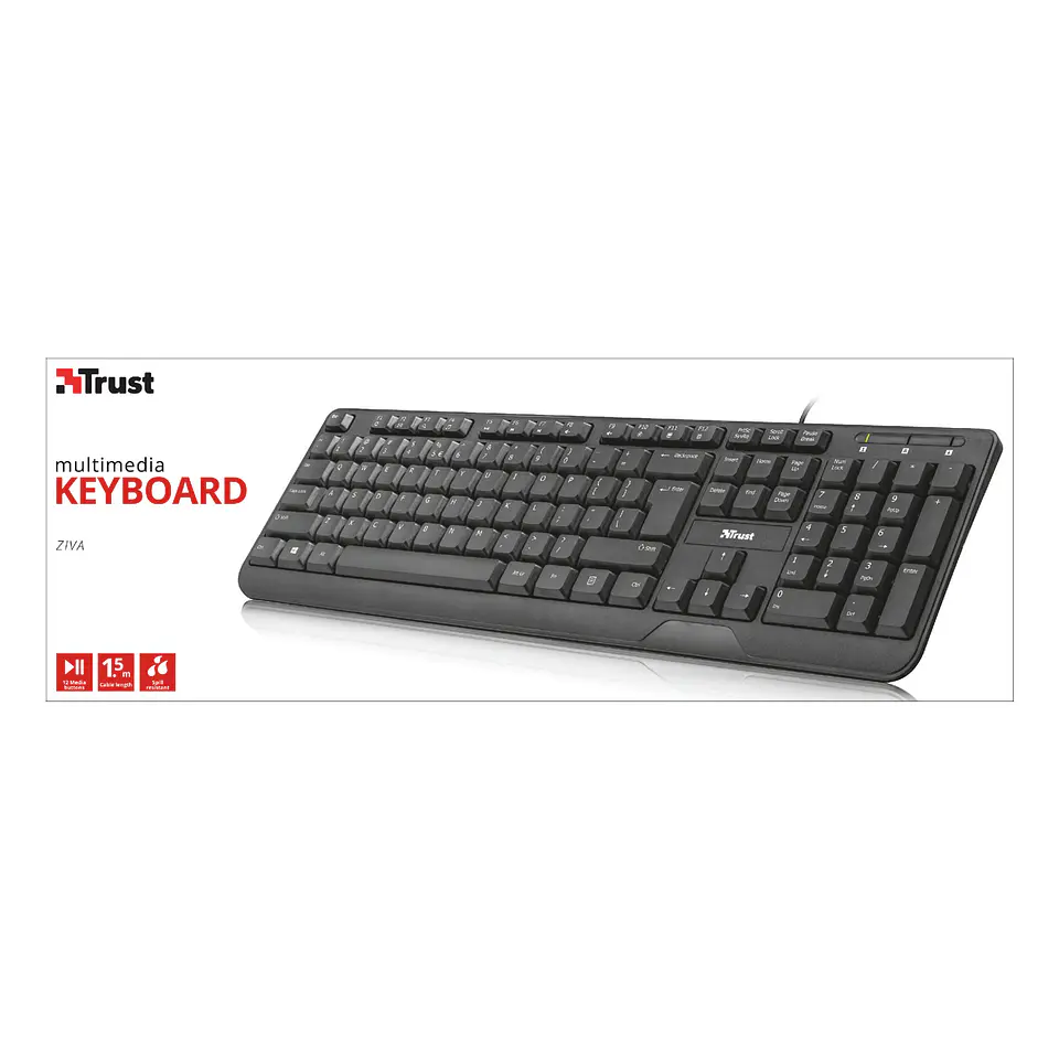 Teclado Multimedia Trust Ziva Qwerty 5