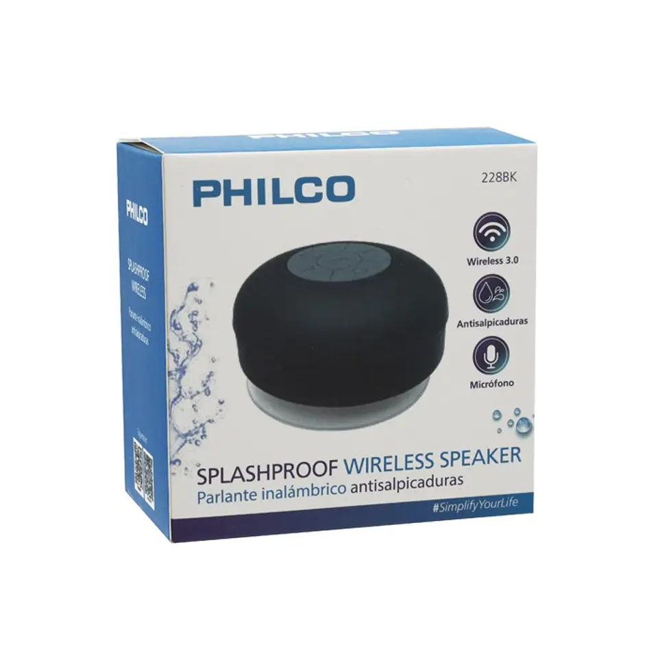 Parlante Ducha Philco Inalambrico Negro 2