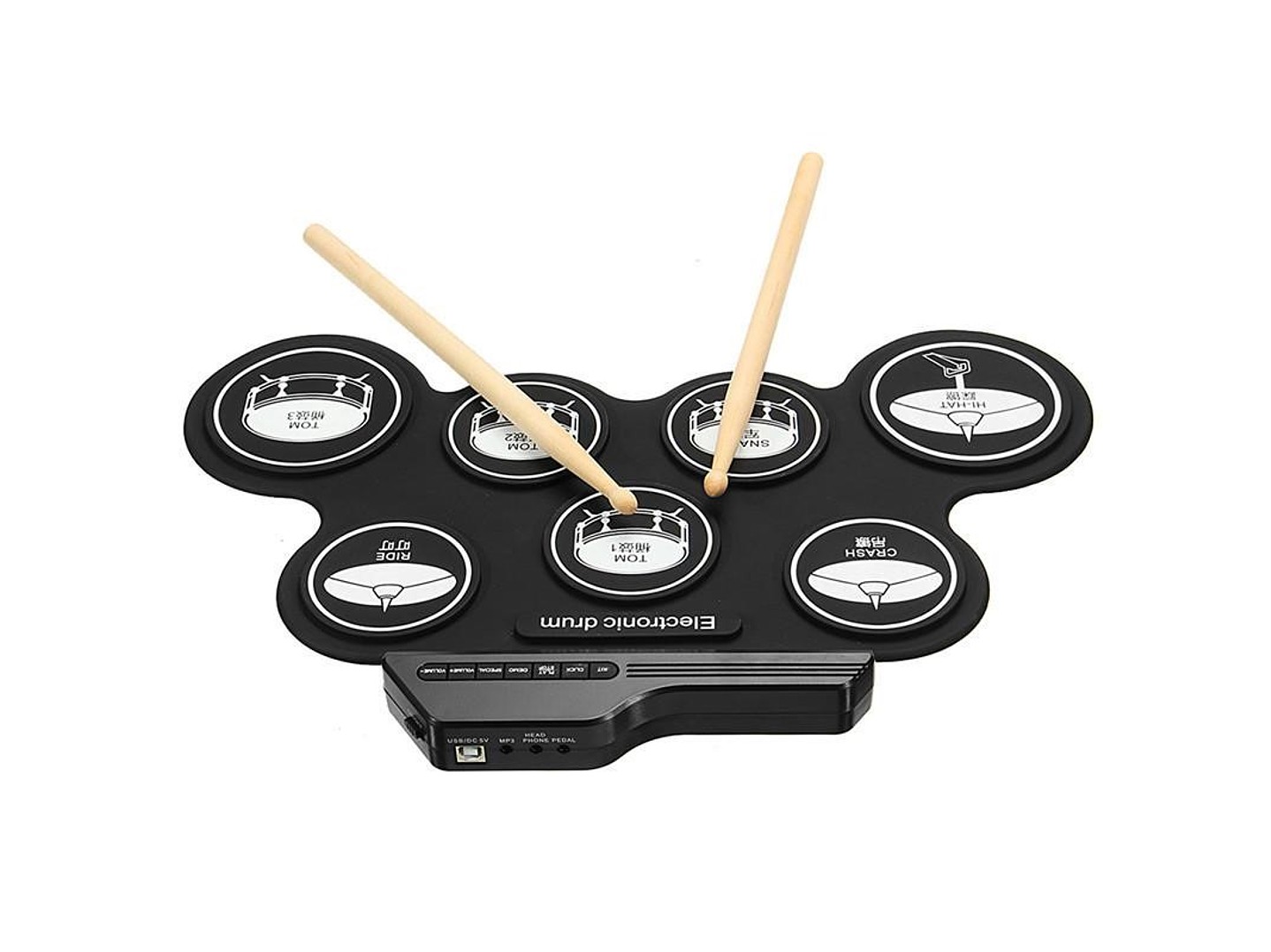 Bateria Electronica Digital 7 Pad 2 Pedales 3