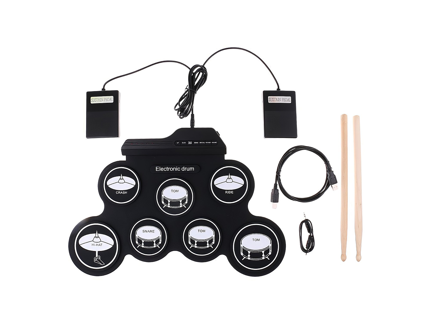 Bateria Electronica Digital 7 Pad 2 Pedales 4