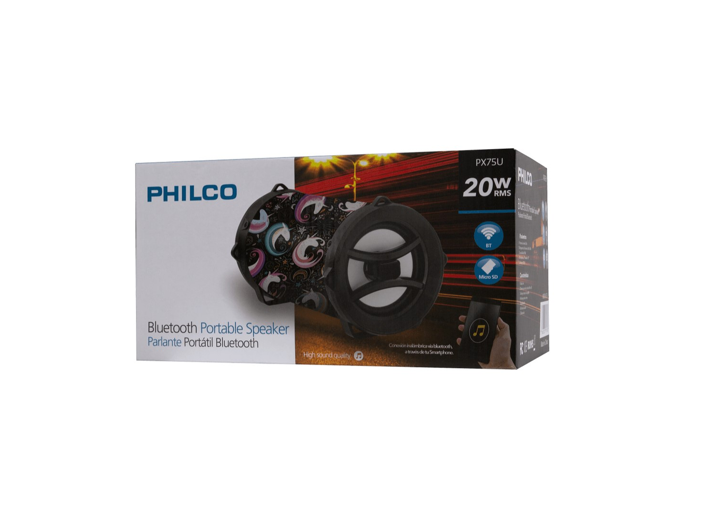 Parlante Bazooka Portable Bt Philco PX75u 20w 2