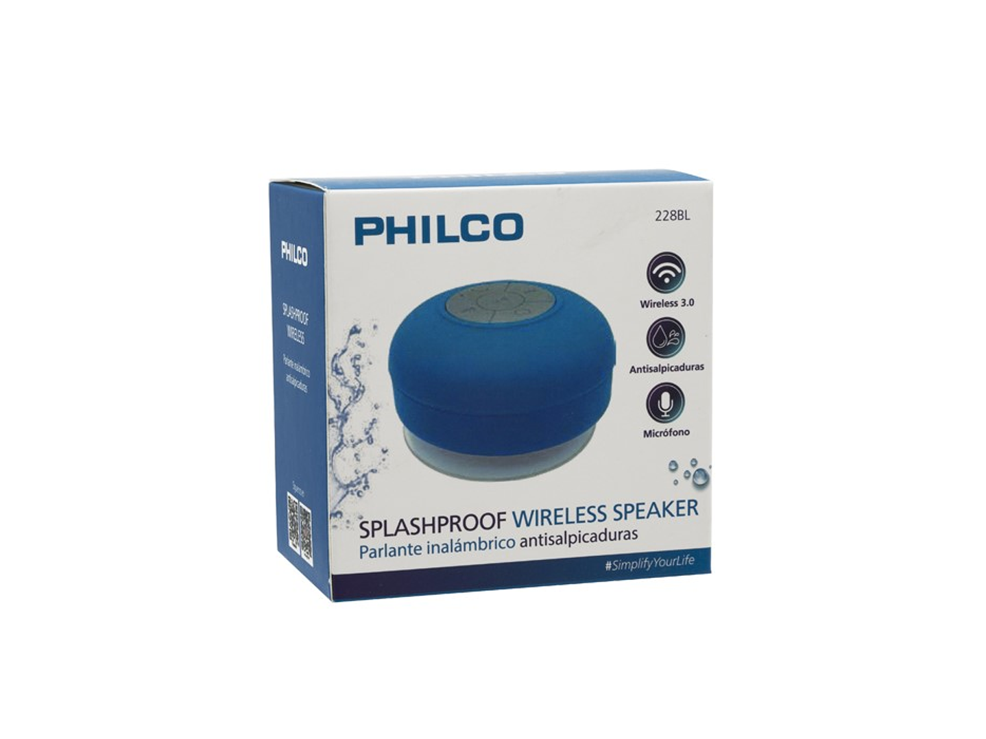 Parlante Ducha Inalambrico Philco Azul 2