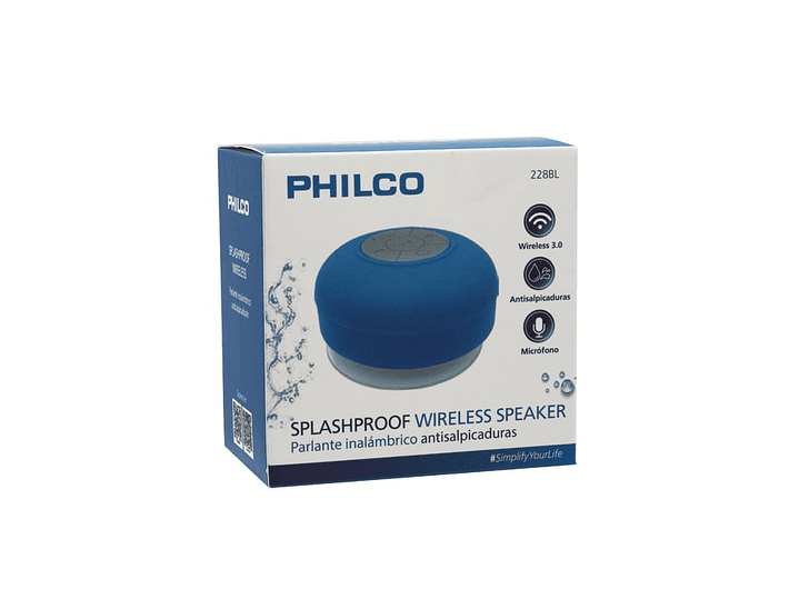 Parlante Ducha Inalambrico Philco Azul 2