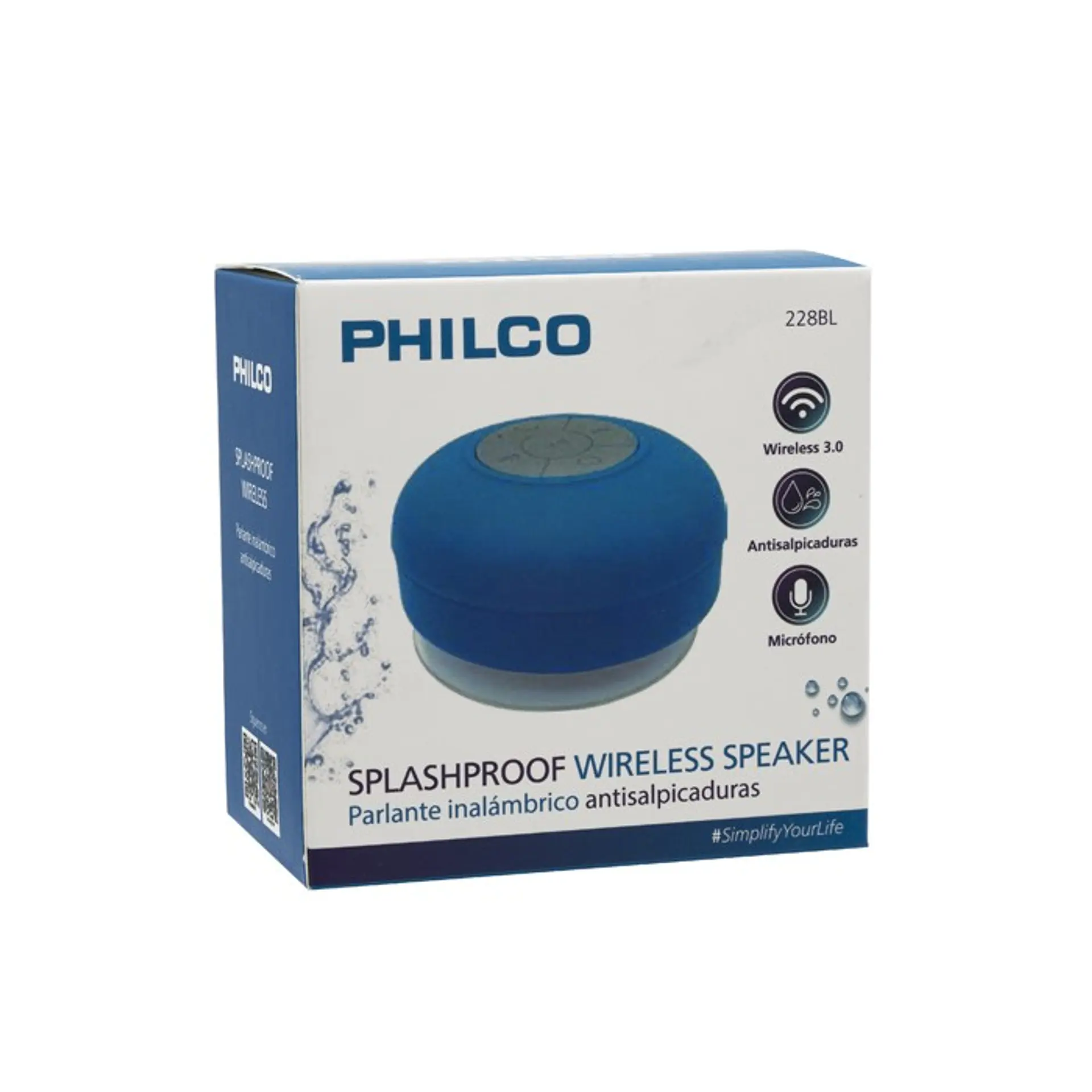Parlante Ducha Inalambrico Philco Azul 2