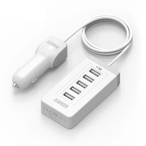 Cargador Auto Multiple 5 USB 50W Anker