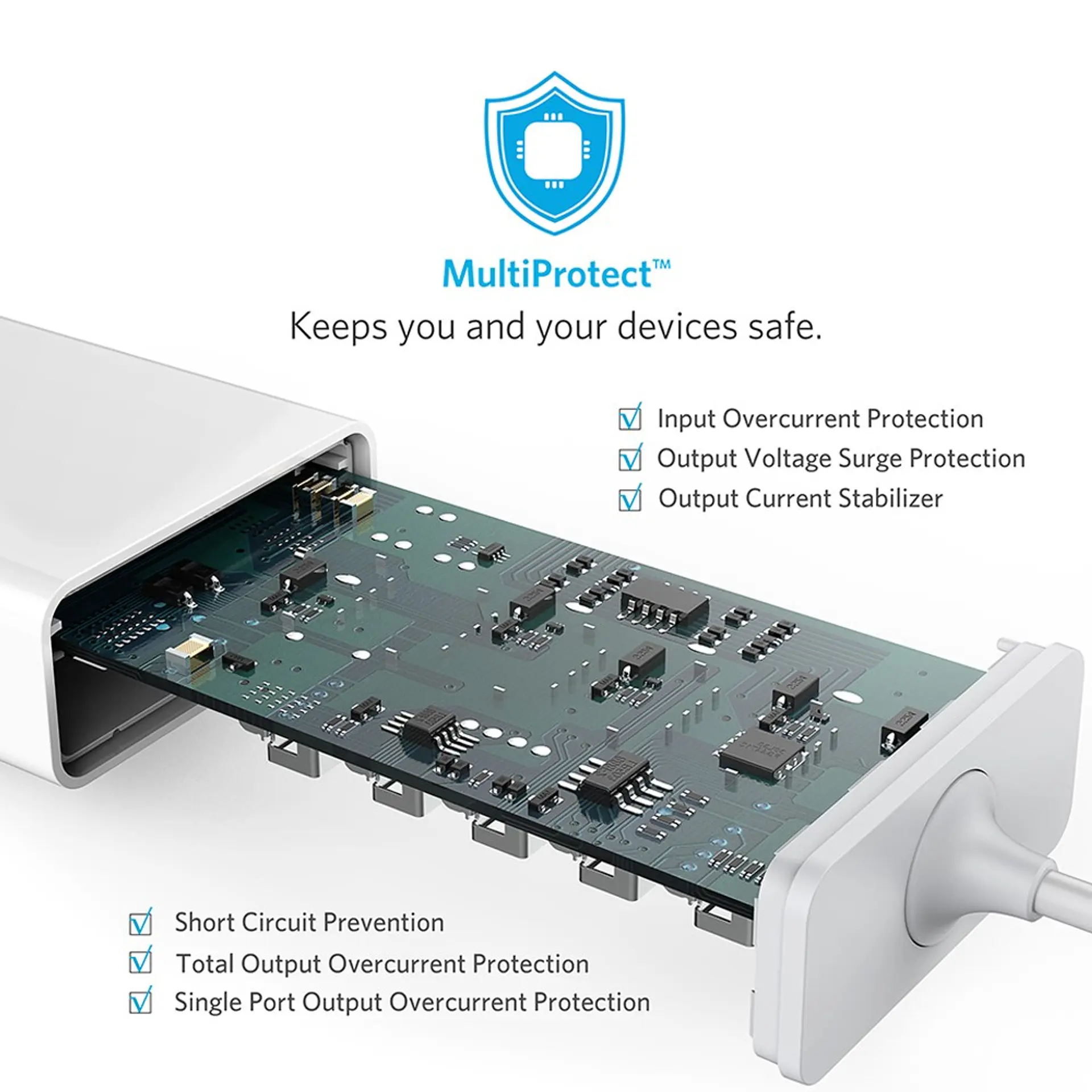 Cargador Auto Multiple 5 USB 50W Anker 4