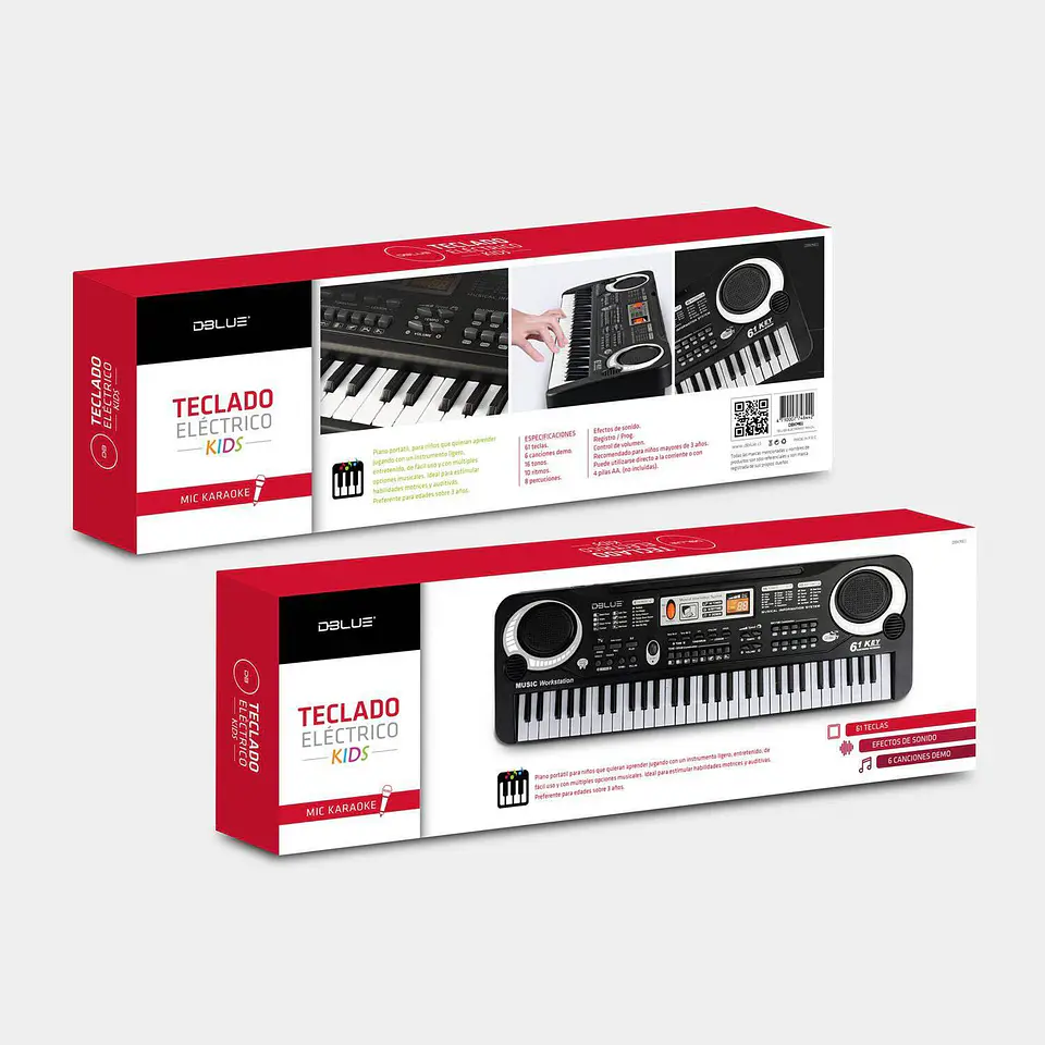 Piano Teclado Electronico Infantil Dblue 61 Teclas Con Mic 5