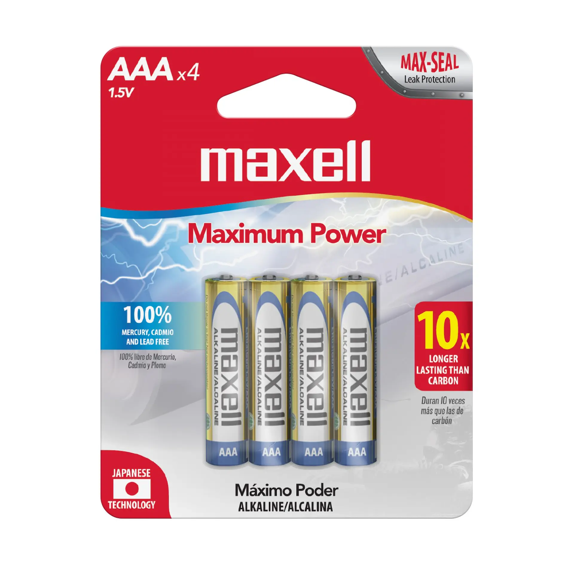 Pack 4 Pilas Alcalinas Aaa Maxell 1