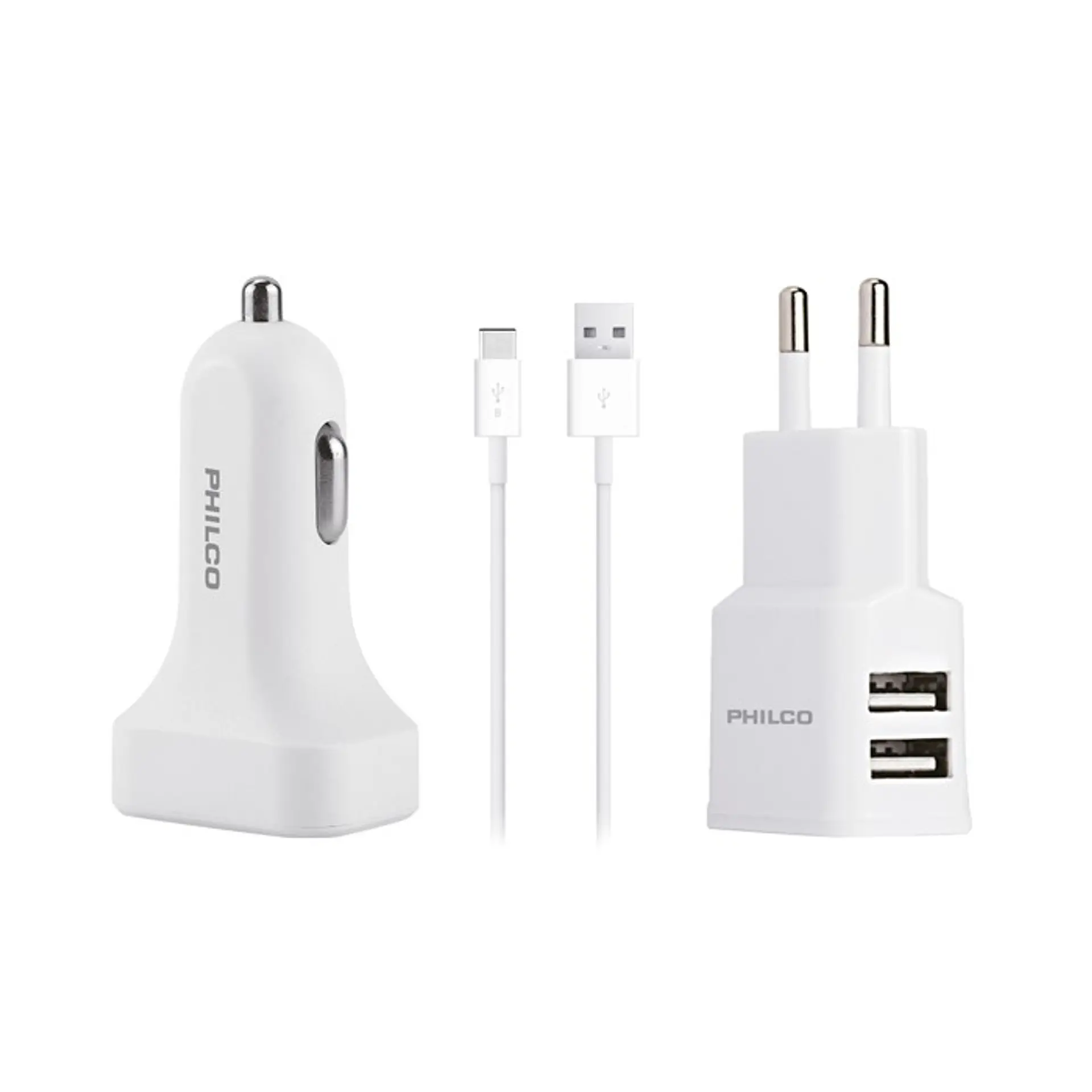 Cargador 3 en 1 Philco con Cable Tipo C 2