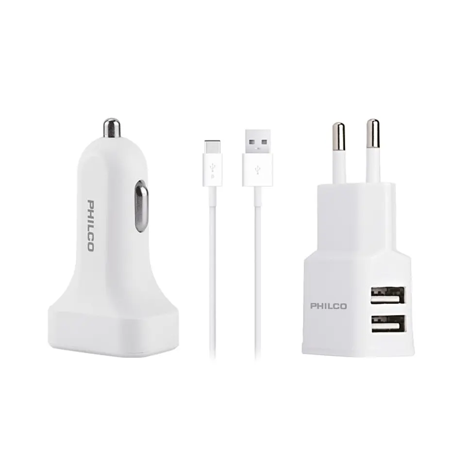 Cargador 3 en 1 Philco con Cable Tipo C 2