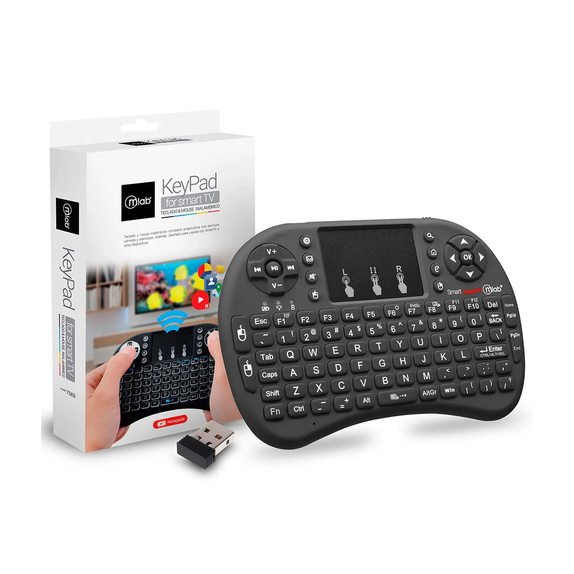Teclado Touchpad Inalambrico Smart Tv Mlab 1