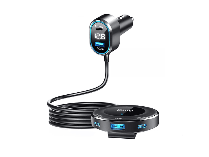 Cargador Aiwa Usb Rápido Auto Extensión Pasajeros Traseros 1