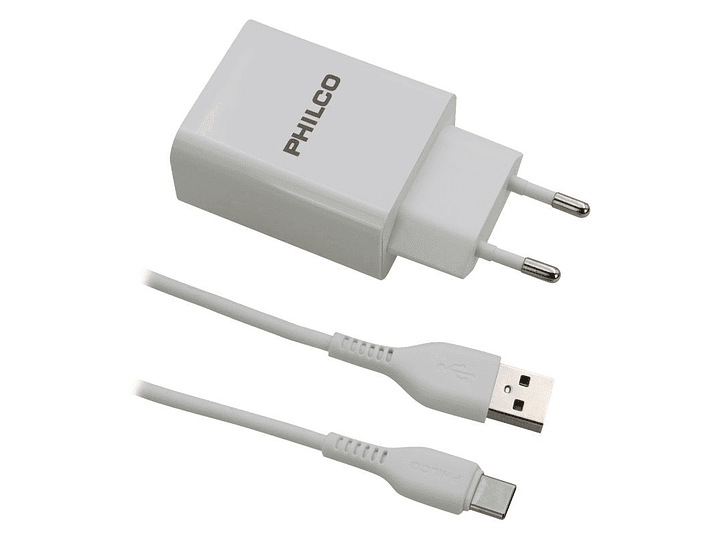 Cargador Pared y Cable Tipo C Philco 2.1A 4