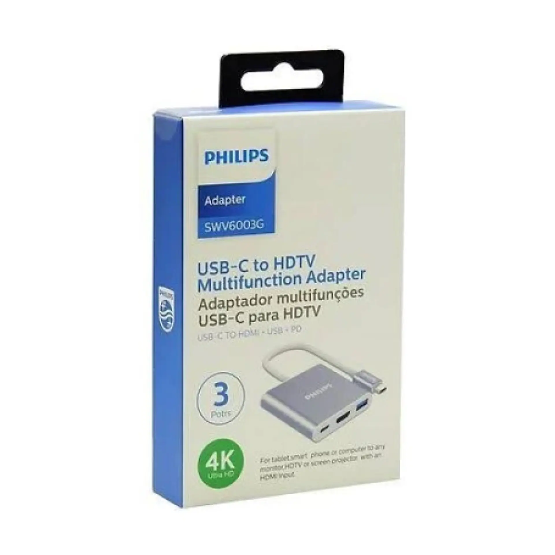 Adaptador Usb-c A Hdmi/usb Philips 3 En 1 2