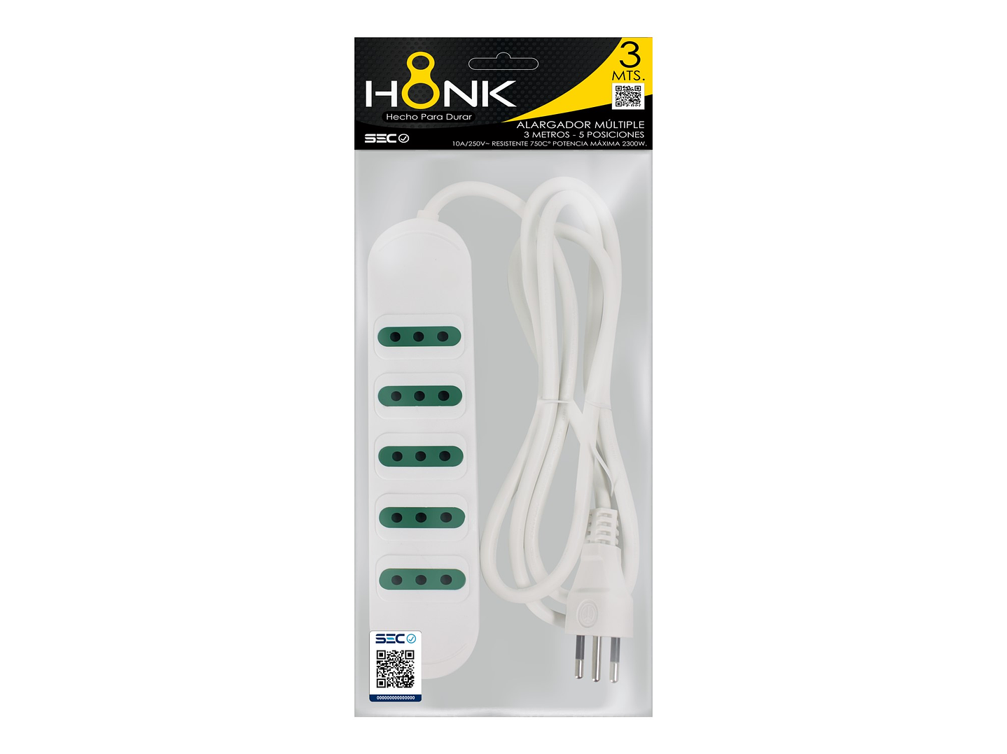 Alargador Electrico Honk 1.5 Mts 5Pos Switch 2