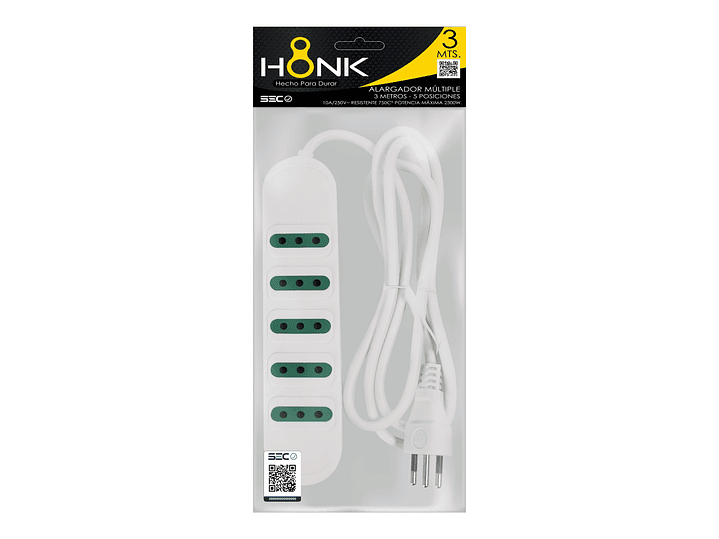 Alargador Electrico Honk 1.5 Mts 5Pos Switch 2