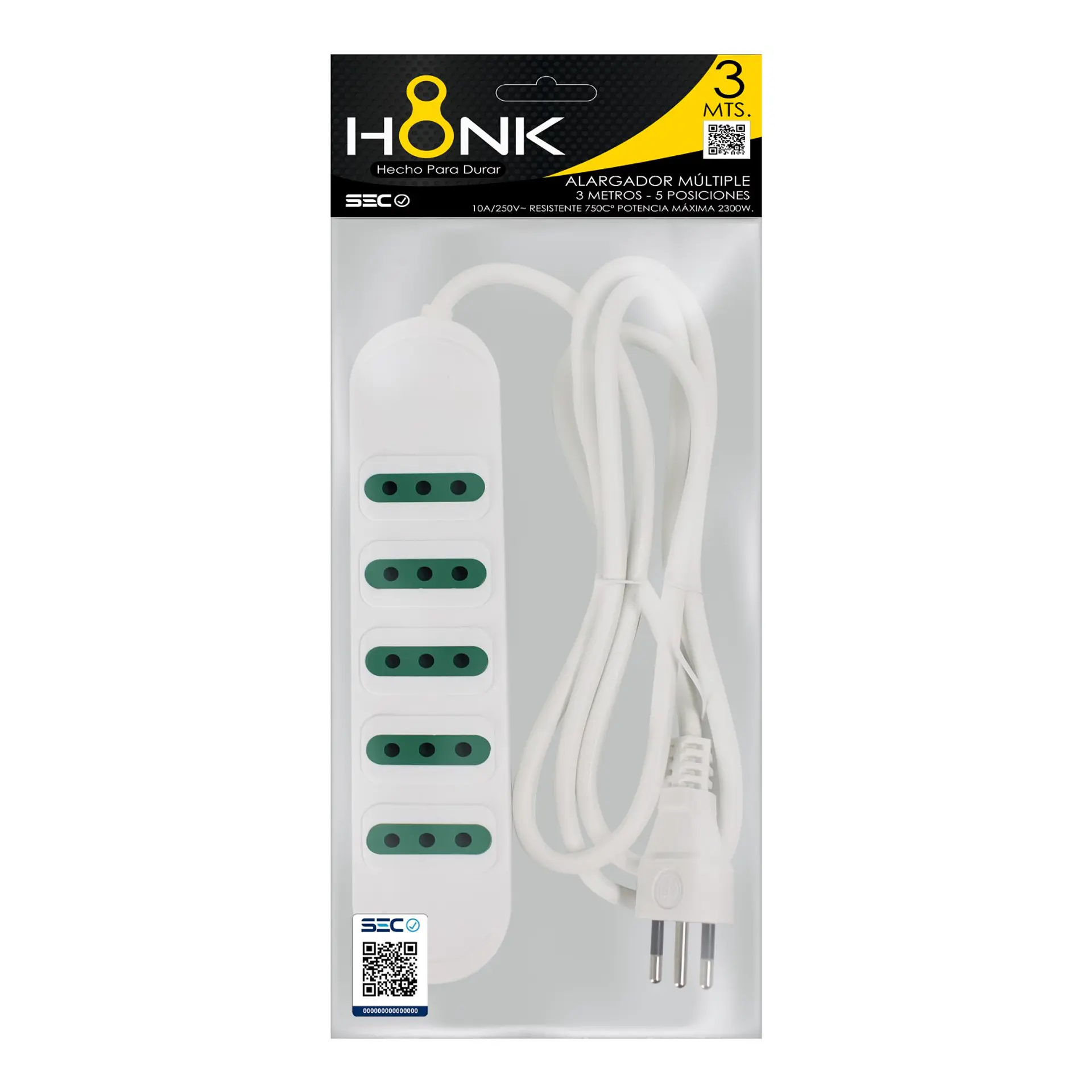 Alargador Electrico Honk 1.5 Mts 5Pos Switch 2