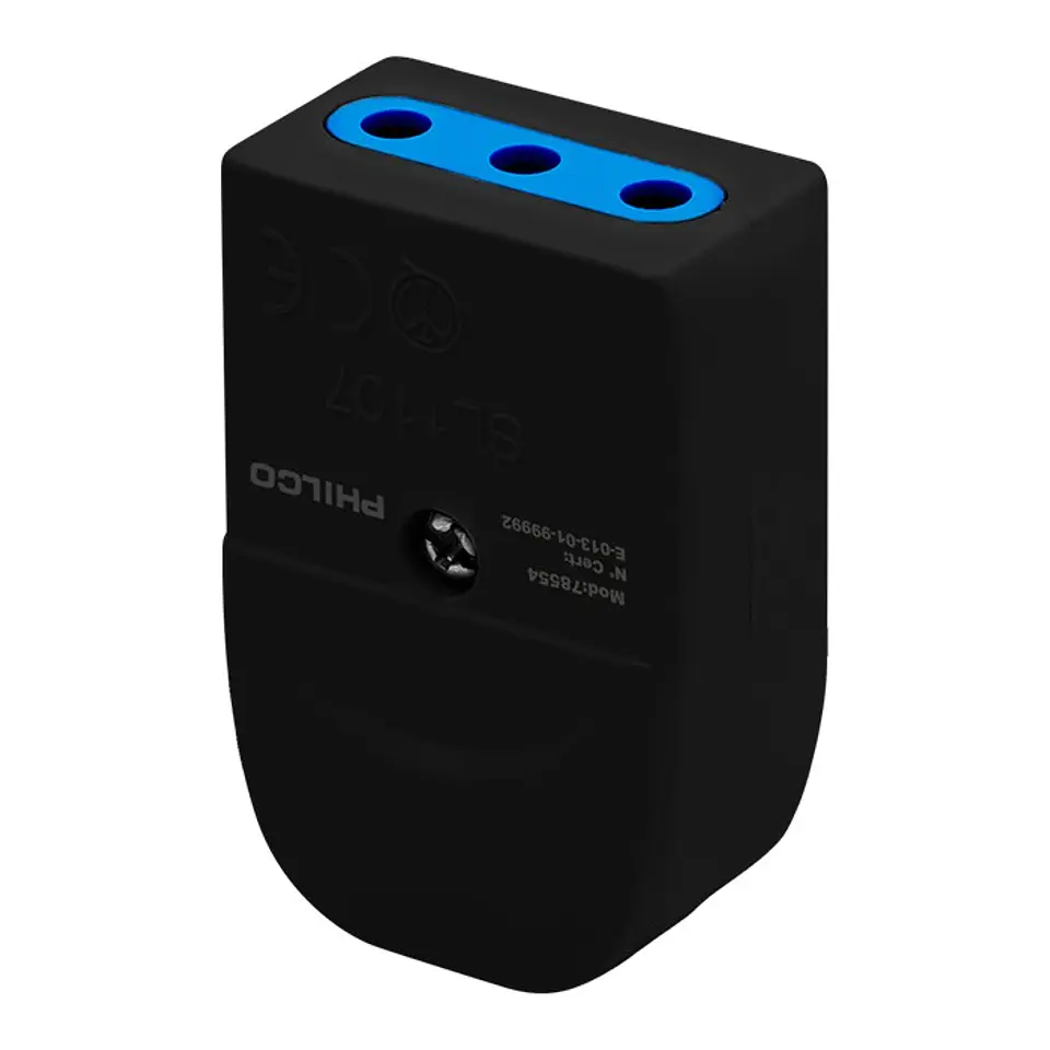 Enchufe Volante Hembra Philco 2P+T Negro 1