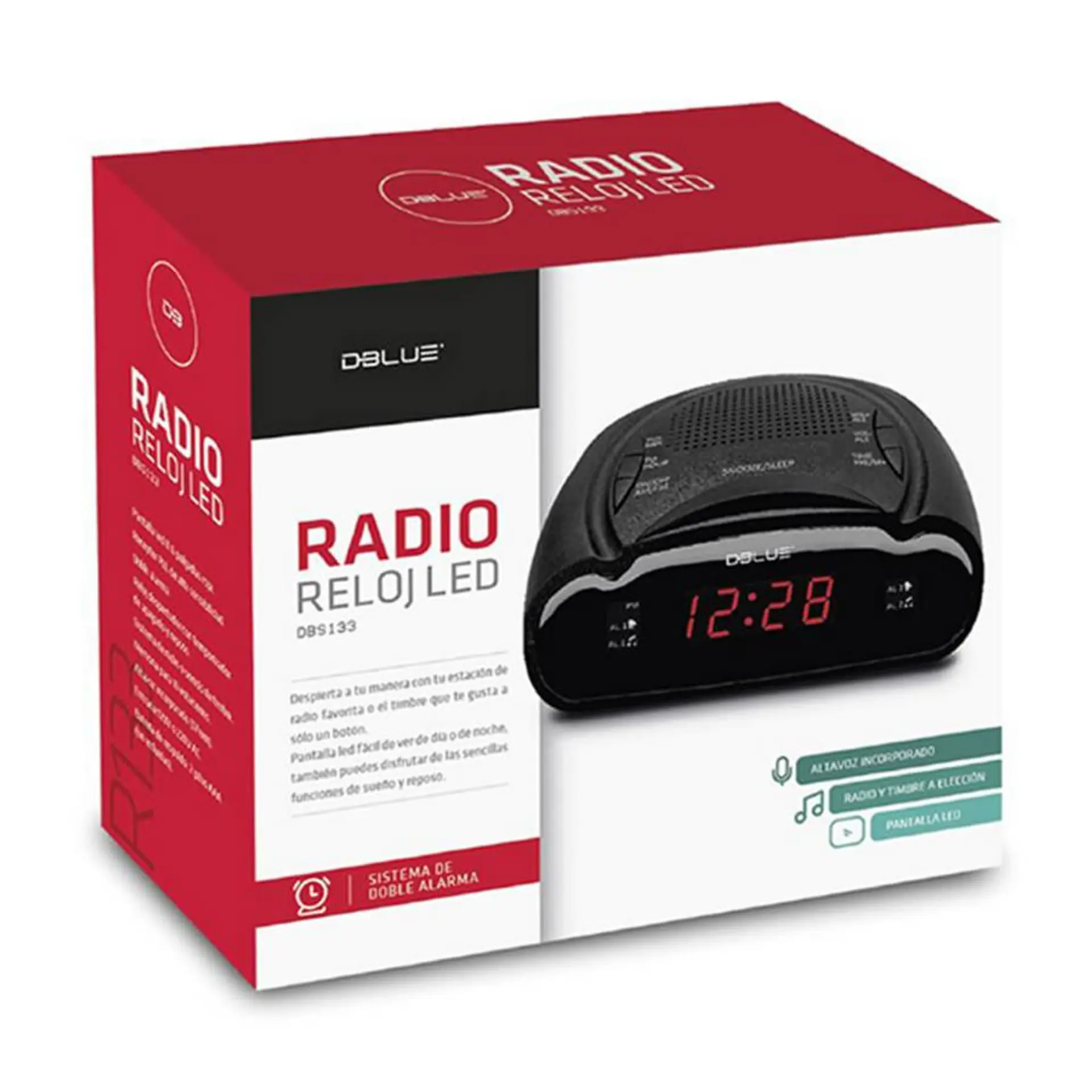 Radio Reloj Despertador Digital Dblue Negro 3