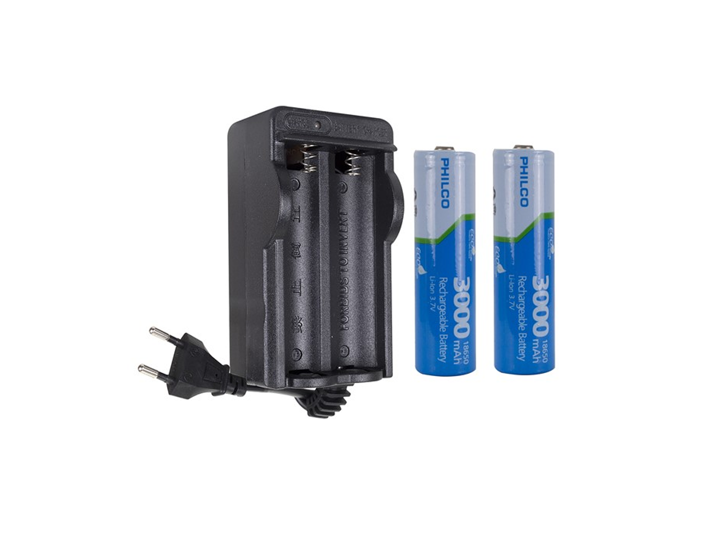 Cargador Pilas Philco con 2 pilas 18650 1