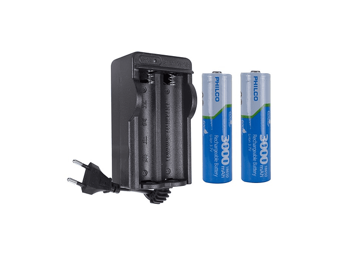 Cargador Pilas Philco con 2 pilas 18650 1