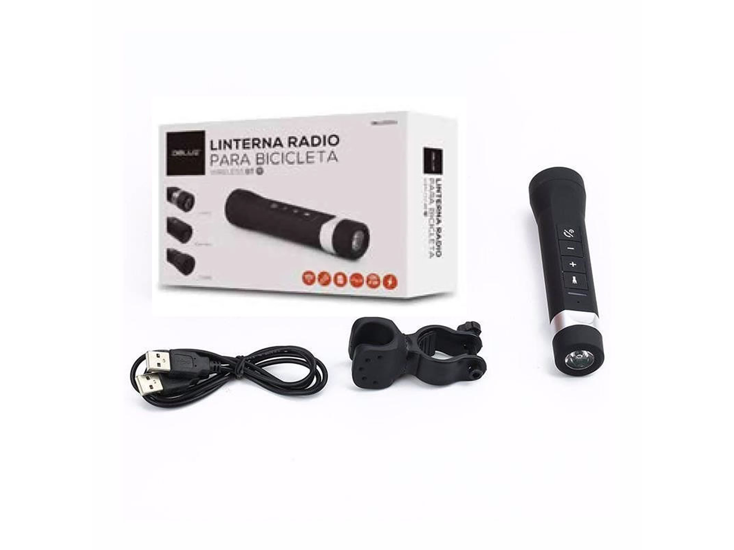 Linterna Parlante BT FM Soporte Bicicleta Dblue 2