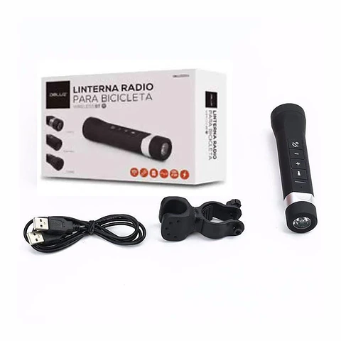 Linterna Parlante BT FM Soporte Bicicleta Dblue