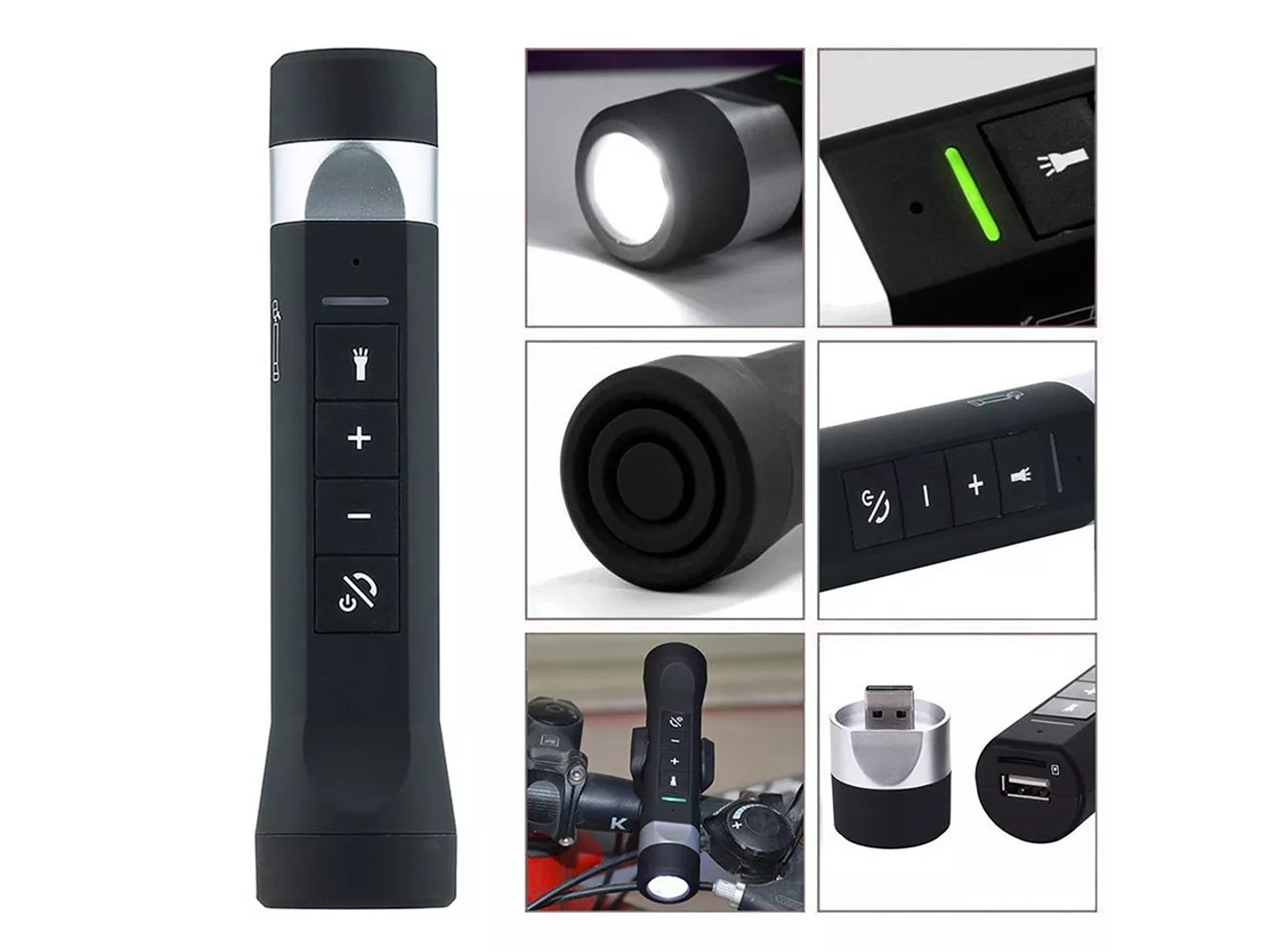 Linterna Parlante BT FM Soporte Bicicleta Dblue 5