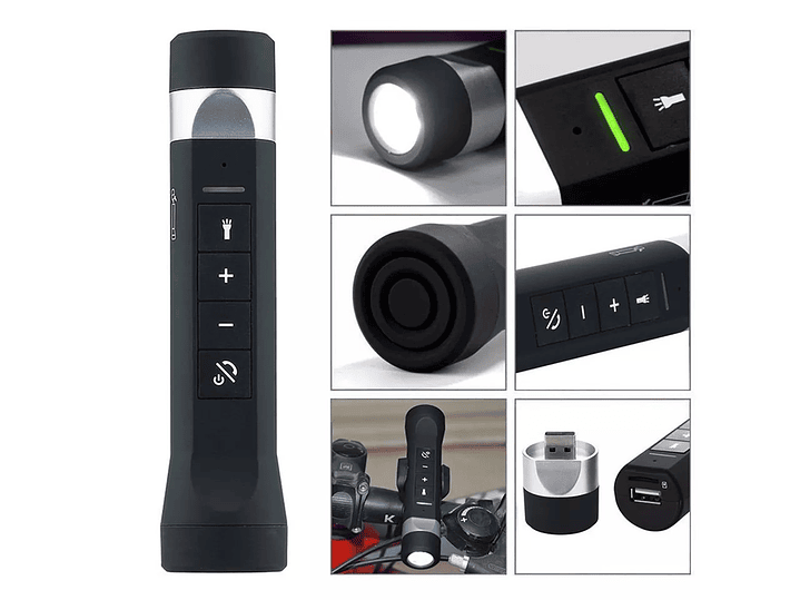 Linterna Parlante BT FM Soporte Bicicleta Dblue 5