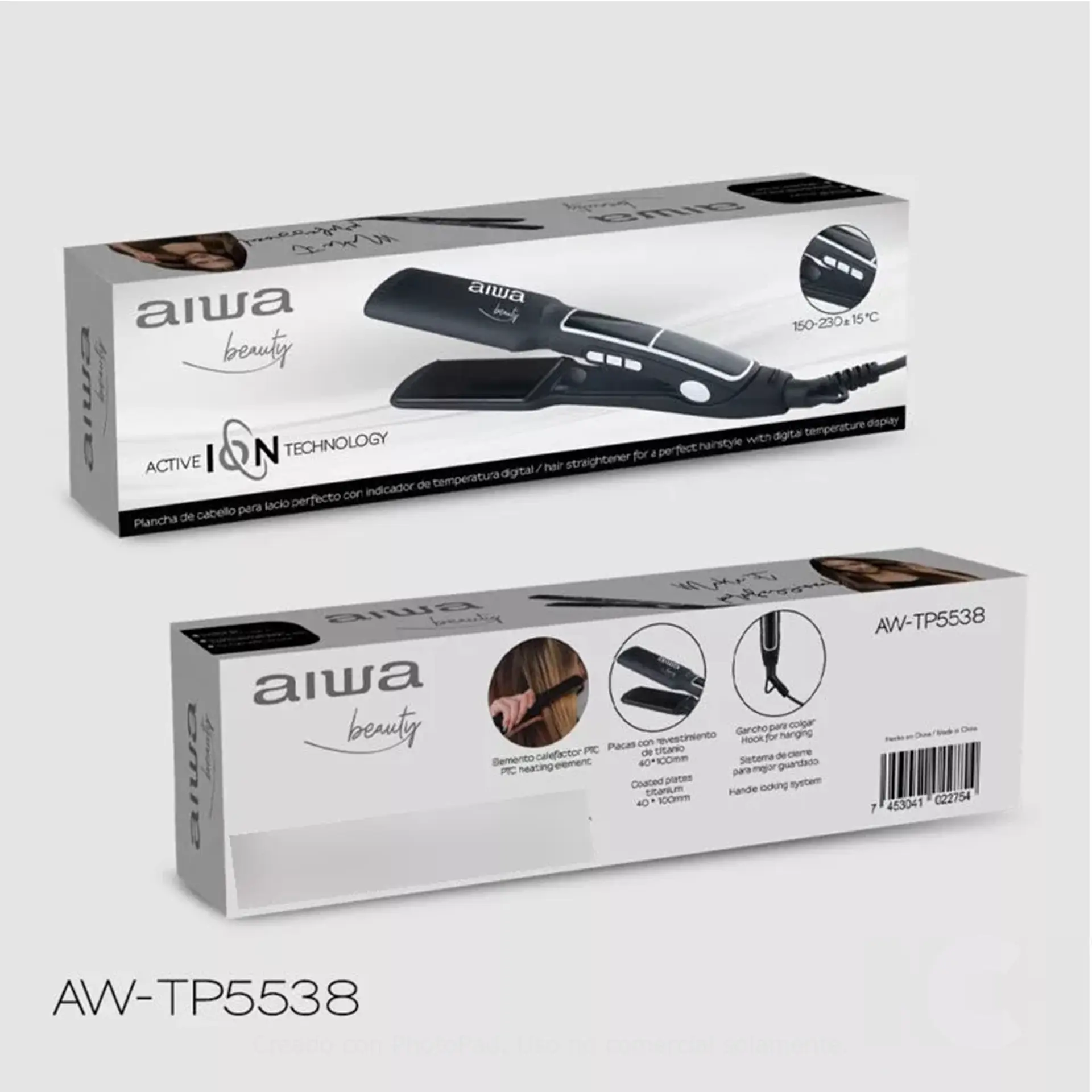 Plancha Alisadora Cabello Aiwa Tp-5538 4