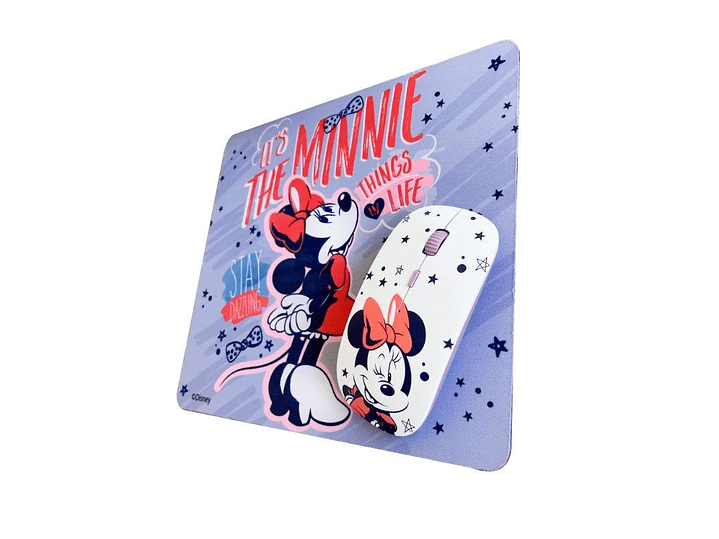 Kit Mouse Inalambrico y Mouse Pad Minnie 2 3