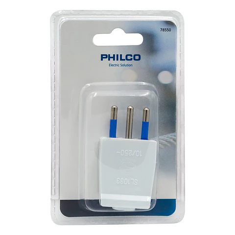 Enchufe Macho Vertical Philco 2P+T Blanco