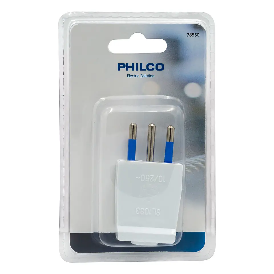 Enchufe Macho Vertical Philco 2P+T Blanco 2