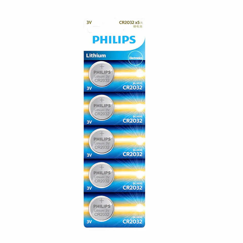 Pack 5 Pilas Cr2032 Philips Lithium 2032 1